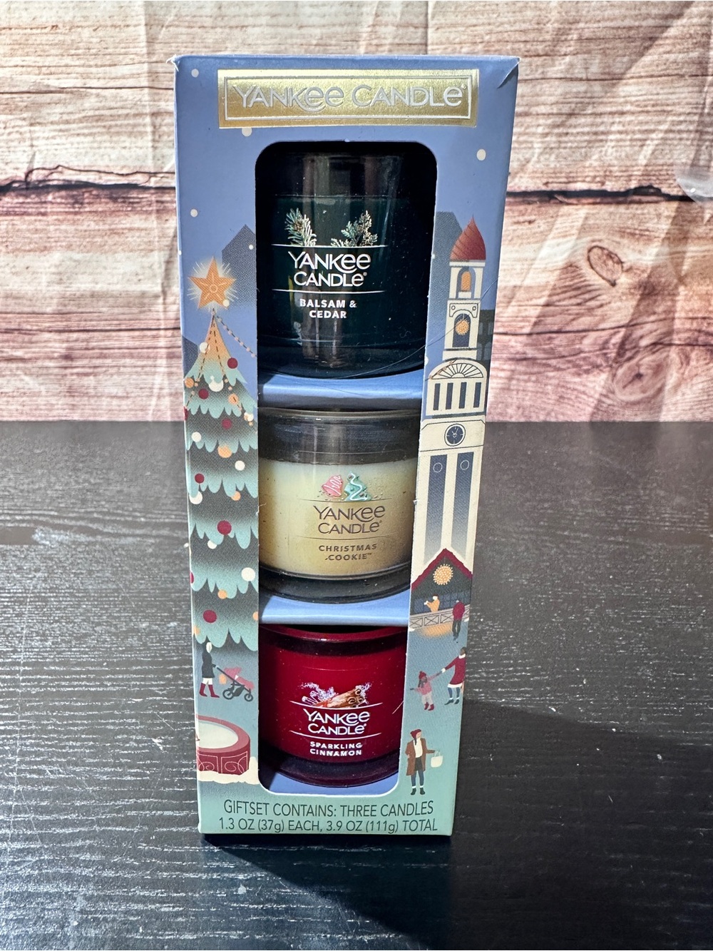 Yankee Candle Holiday Party Mini Scented Candle Set Balsam, Cookie, Cinnamon